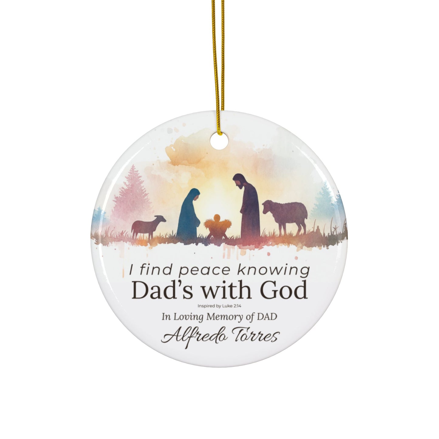 Dad’s with God Memorial Ornament | Personalized Christian Sympathy Gift