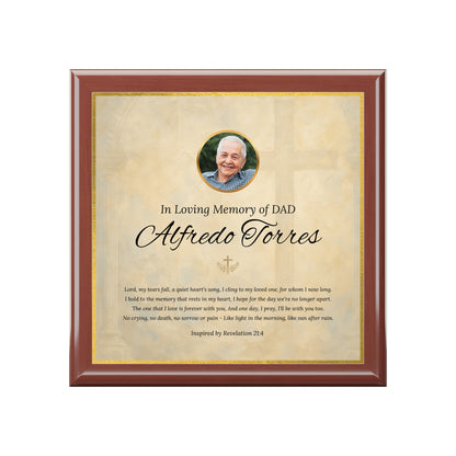 Golden Grace Memorial Keepsake Box | Personalized Christian Gift for Loss of Father