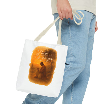 Inspirational Tote Bag - My Peace I Give to You - John 14:27 Memorial Gift