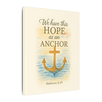 Inspirational Memorial Art Canvas, Bible Verse We have this Hope as an Anchor Keepsake, Eternal Memory Wall Decor