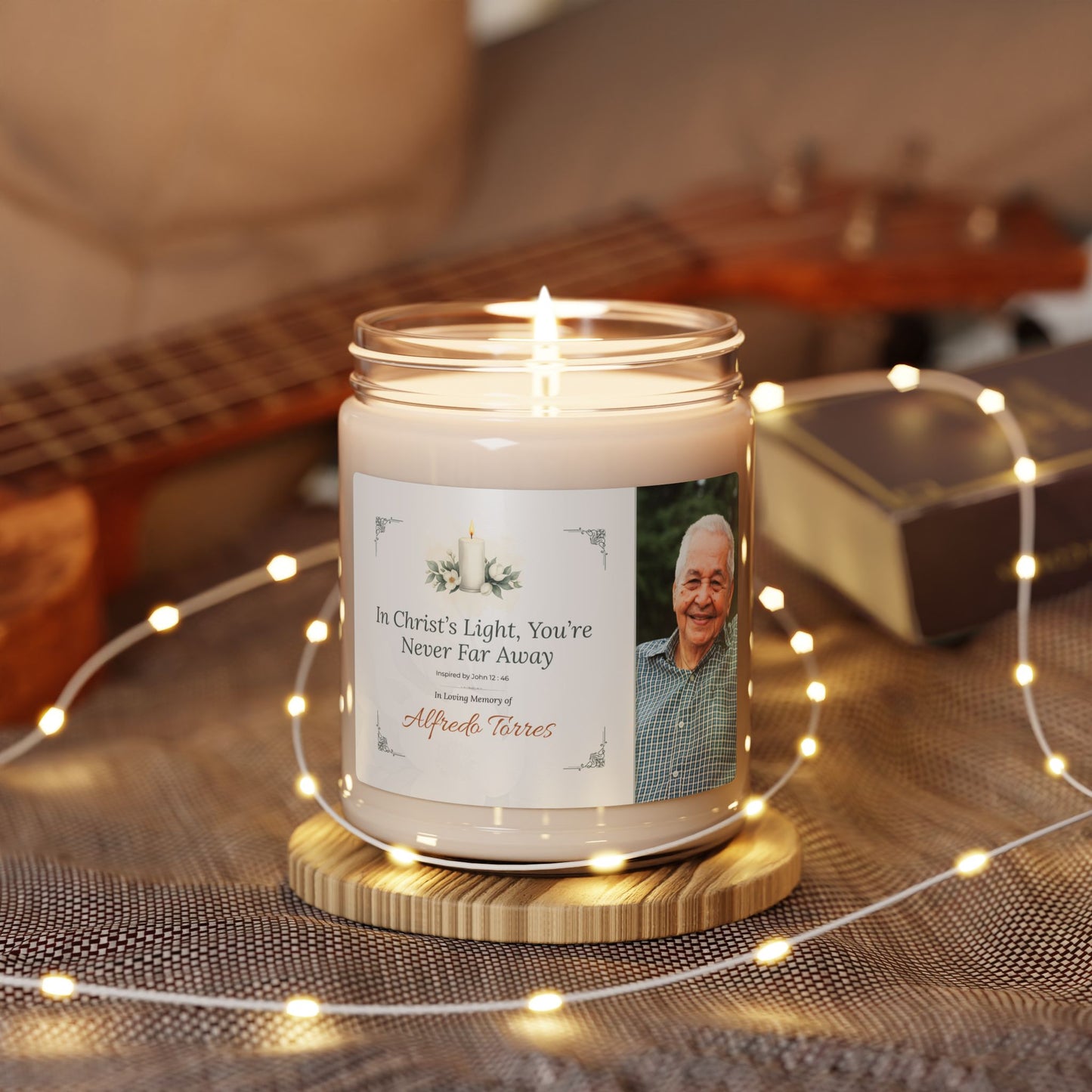 Christ’s Light Memorial Candle | Personalized Christian Sympathy Gift for Him