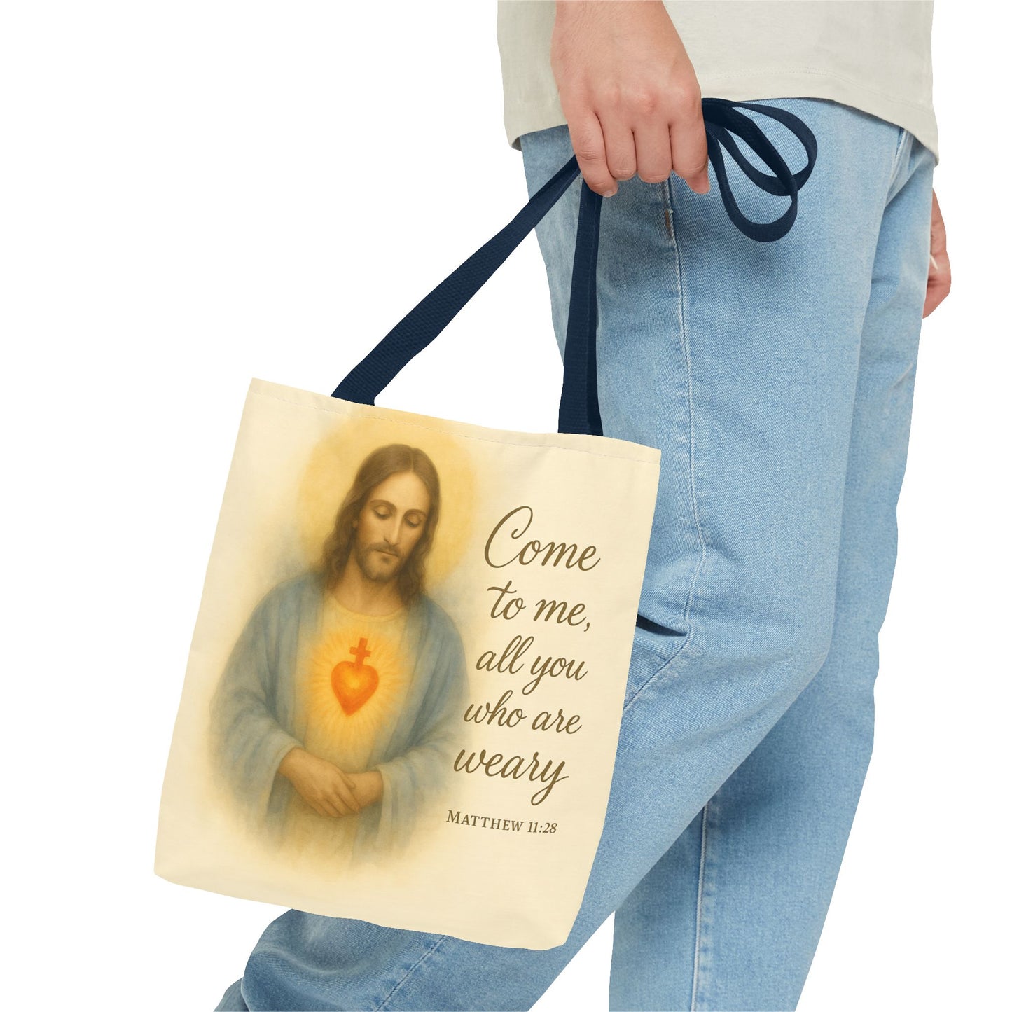 Inspirational Tote Bag - Come to Me, All You Who Are Weary - Matthew 11:28 Memorial Gift