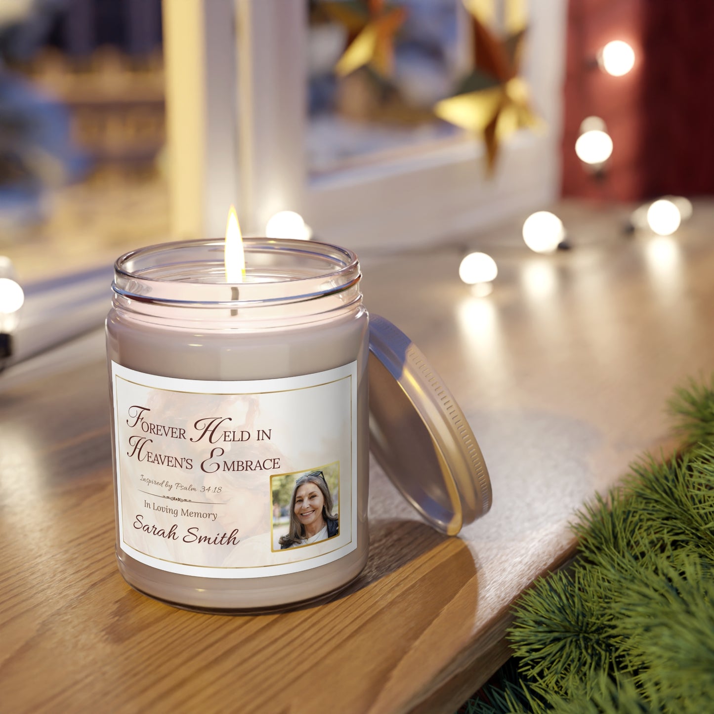 Heaven's Embrace Custom Photo Loss of Wife Candle