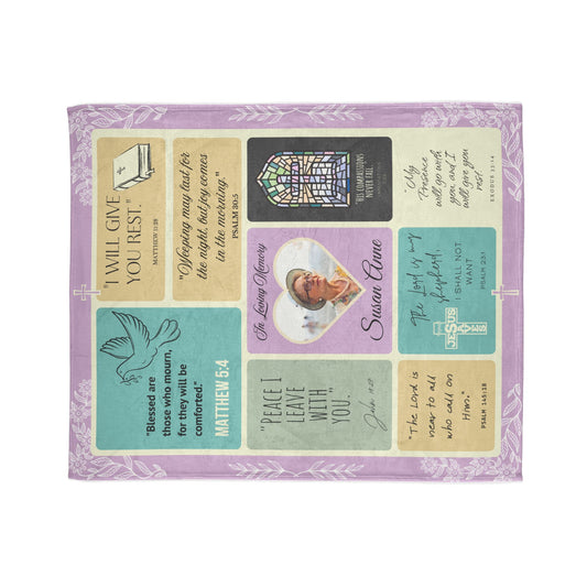Christian Memorial Blanket - Personalized In Loving Memory of Mom Scripture Design