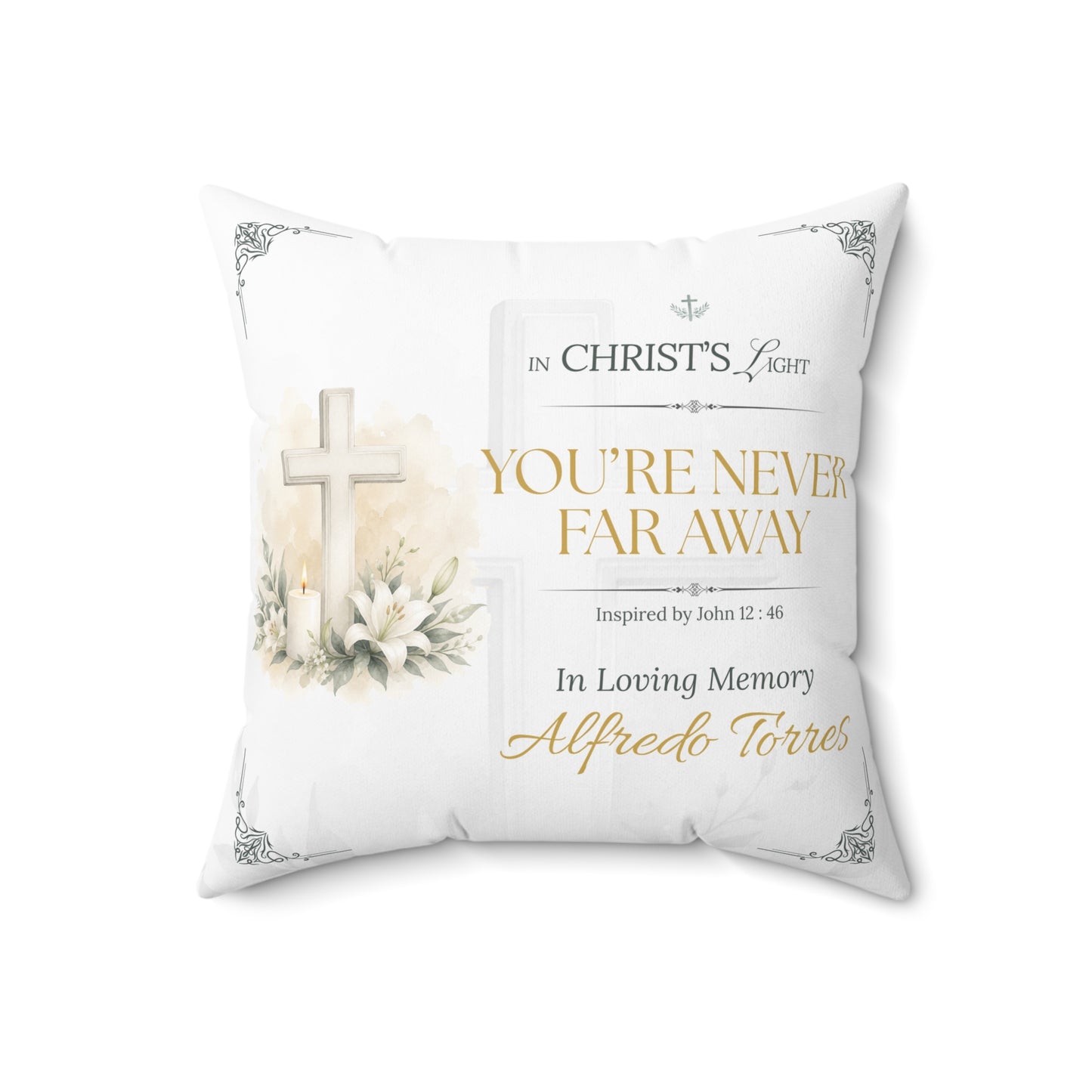 Christ's Light Personalized Christian Memorial Pillow