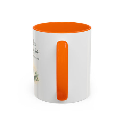 Memorial Accent Coffee Mug - Your Word Is a Lamp to My Feet - Psalm 119:105