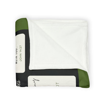 Heaven’s Embrace Memorial Blanket – Green Scripture Edition | Personalized Christian Sympathy Gift for Loss of Father