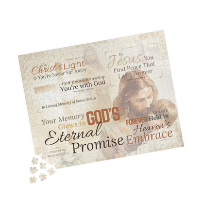 Personalized Sacred Embrace Memorial Puzzle for Him – Eternal Memory Keepsake