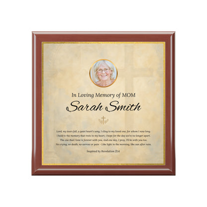 Golden Grace Memorial Keepsake Box | Personalized Christian Gift for Loss of Mother