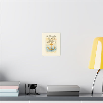 Inspirational Memorial Art Canvas, Bible Verse We have this Hope as an Anchor Keepsake, Eternal Memory Wall Decor