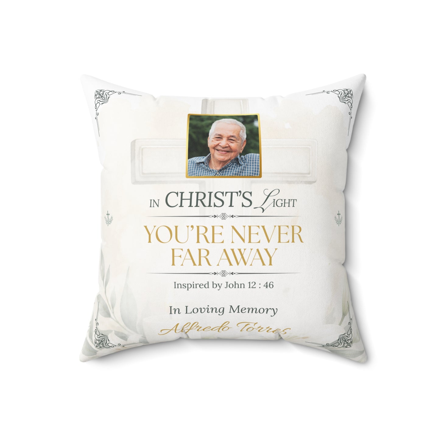 Christ's Light Custom Photo Christian Memorial Pillow