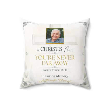 Christ's Light Custom Photo Christian Memorial Pillow