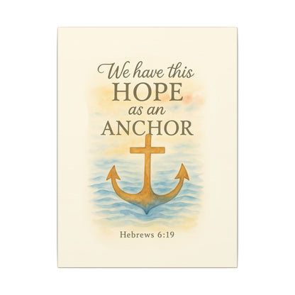 Inspirational Memorial Art Canvas, Bible Verse We have this Hope as an Anchor Keepsake, Eternal Memory Wall Decor