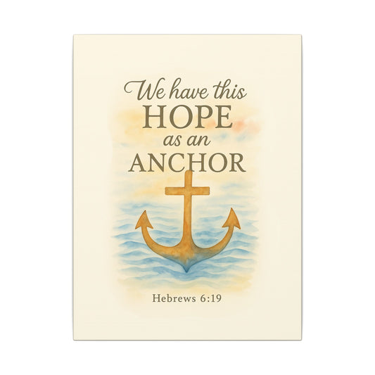 Inspirational Memorial Art Canvas, Bible Verse We have this Hope as an Anchor Keepsake, Eternal Memory Wall Decor