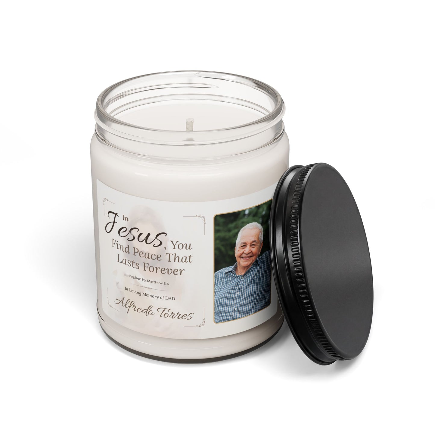 Lasting Peace Memorial Candle | Personalized Christian Sympathy Gift for Loss of Father