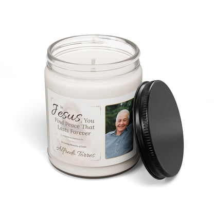 Lasting Peace Memorial Candle | Personalized Christian Sympathy Gift for Loss of Father