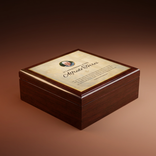 Golden Grace Memorial Keepsake Box | Personalized Christian Gift for Loss of Father