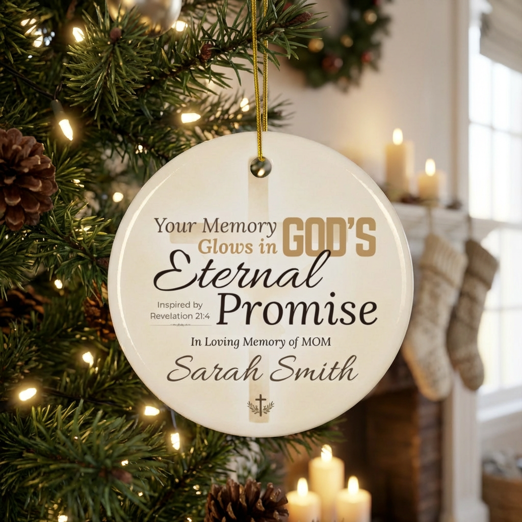 Eternal Promise Memorial Ornament | Personalized Christian Sympathy Gift for Loss of Mother