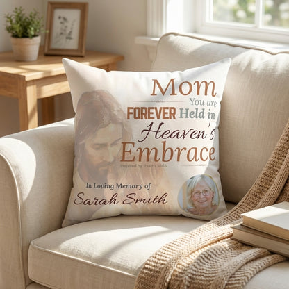 In Loving Memory Pillow – Heaven’s Embrace Design | Personalized Christian Memorial & Sympathy Gift
