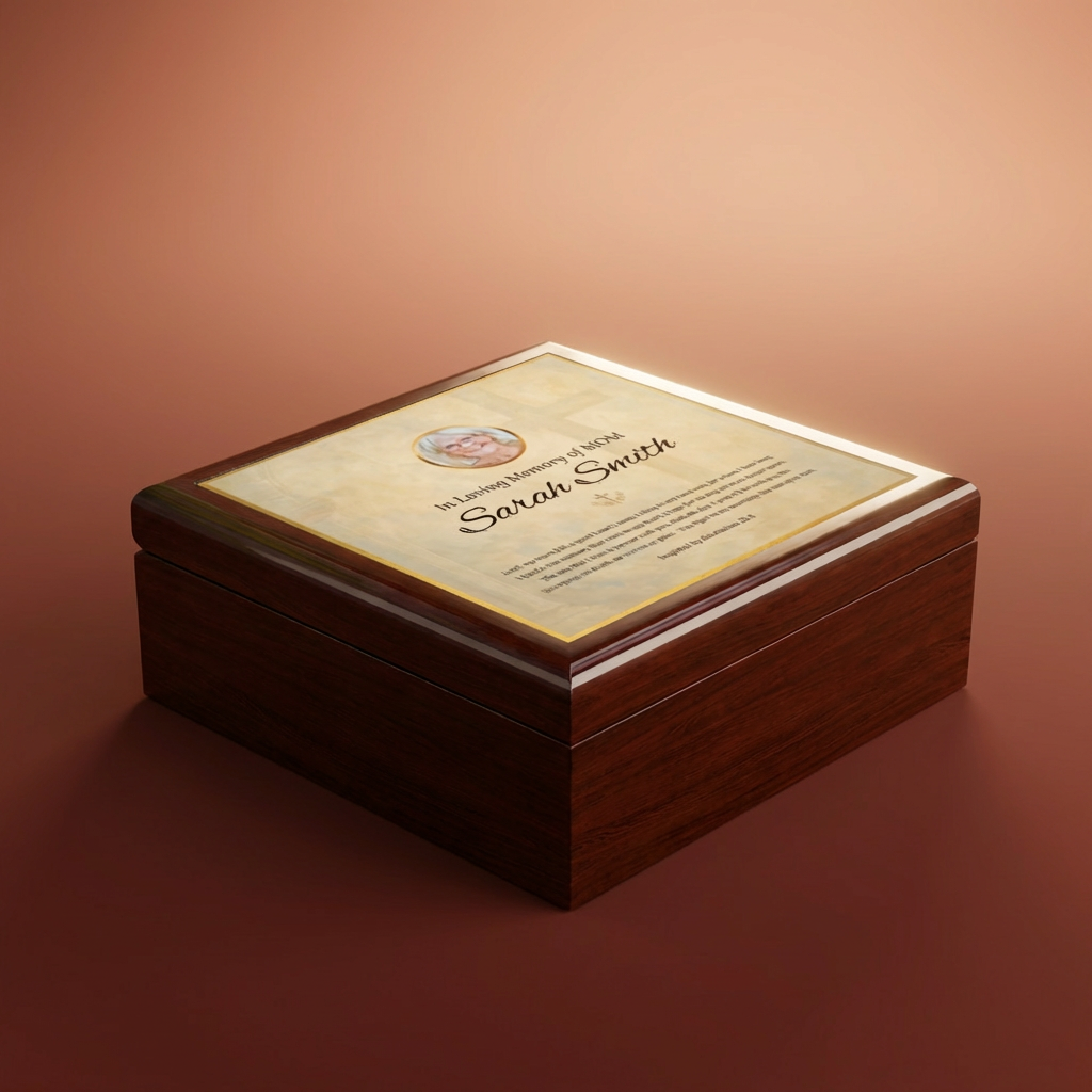 Golden Grace Memorial Keepsake Box | Personalized Christian Gift for Loss of Mother