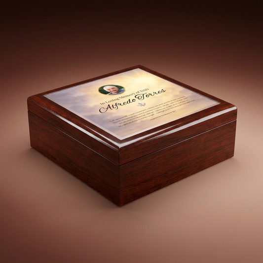Heaven’s Light Memorial Keepsake Box | Personalized Christian Gift for Loss of Father