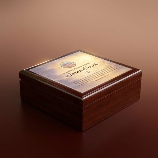 Heaven’s Light Memorial Keepsake Box | Personalized Christian Gift for Loss of Mother