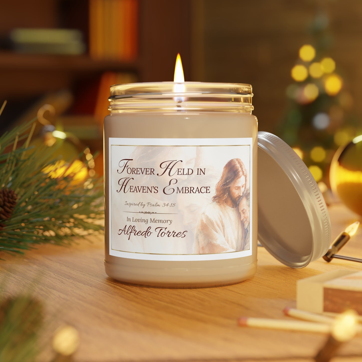 Heaven's Embrace Scripture Memorial Candle - Loss of Father