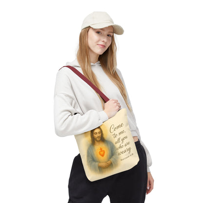 Inspirational Tote Bag - Come to Me, All You Who Are Weary - Matthew 11:28 Memorial Gift