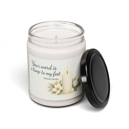 Scented Soy Candle - Your Word is a Lamp - Psalm 119:105 - Serenity Home Decor