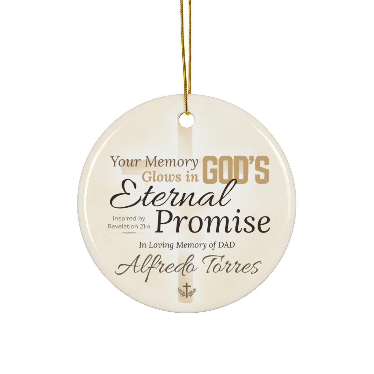 Eternal Promise Memorial Ornament | Personalized Christian Sympathy Gift for Loss of Father