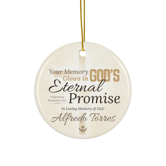 Eternal Promise Memorial Ornament | Personalized Christian Sympathy Gift for Loss of Father