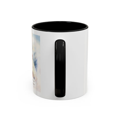 Custom Memorial Accent Coffee Mug with Photo and Text – Sacred Background Keepsake