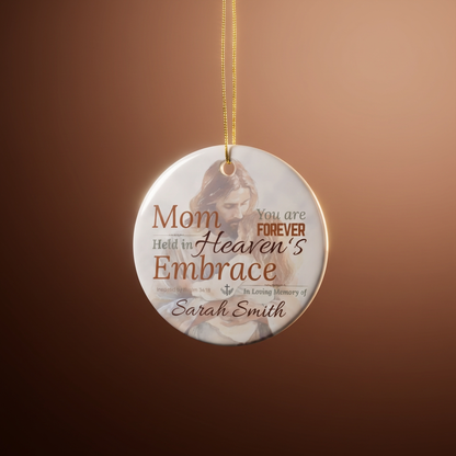 Heaven’s Embrace Memorial Ornament | Personalized Christian Sympathy Gift for Loss of Mother