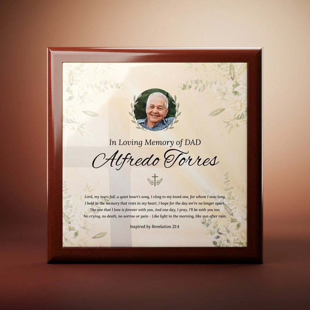 Eternal Promise Memorial Keepsake Box | Personalized Christian Gift for Loss of Father