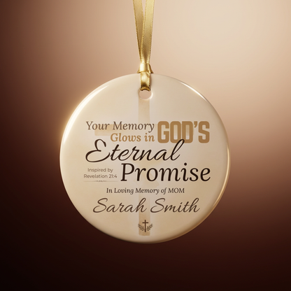 Eternal Promise Memorial Ornament | Personalized Christian Sympathy Gift for Loss of Mother