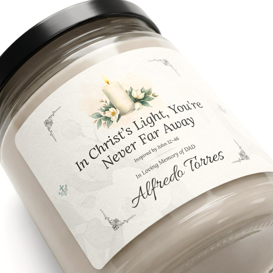 Christ’s Light Memorial Candle | Personalized Christian Sympathy Gift for Loss of Father