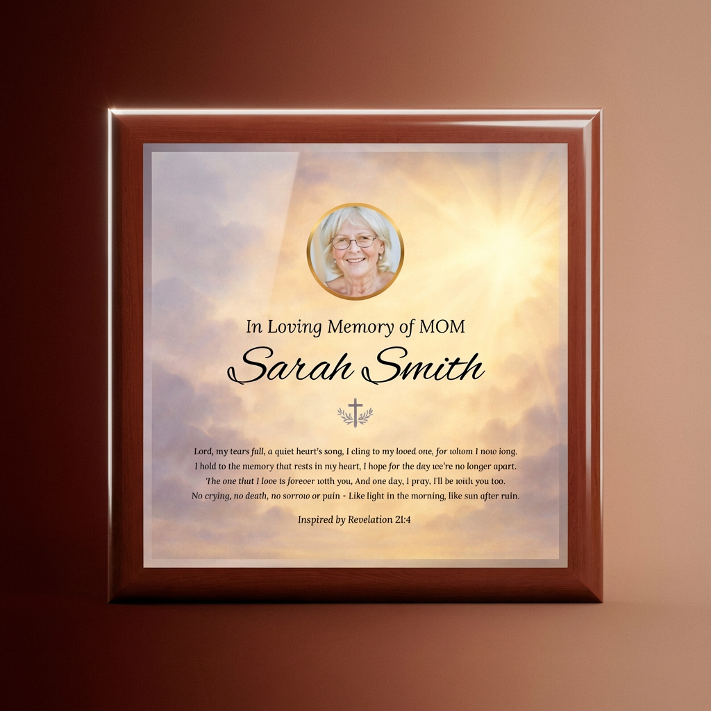 Heaven’s Light Memorial Keepsake Box | Personalized Christian Gift for Loss of Mother