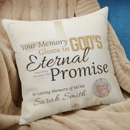 In Loving Memory Pillow – Eternal Promise Design | Personalized Christian Memorial & Sympathy Gift