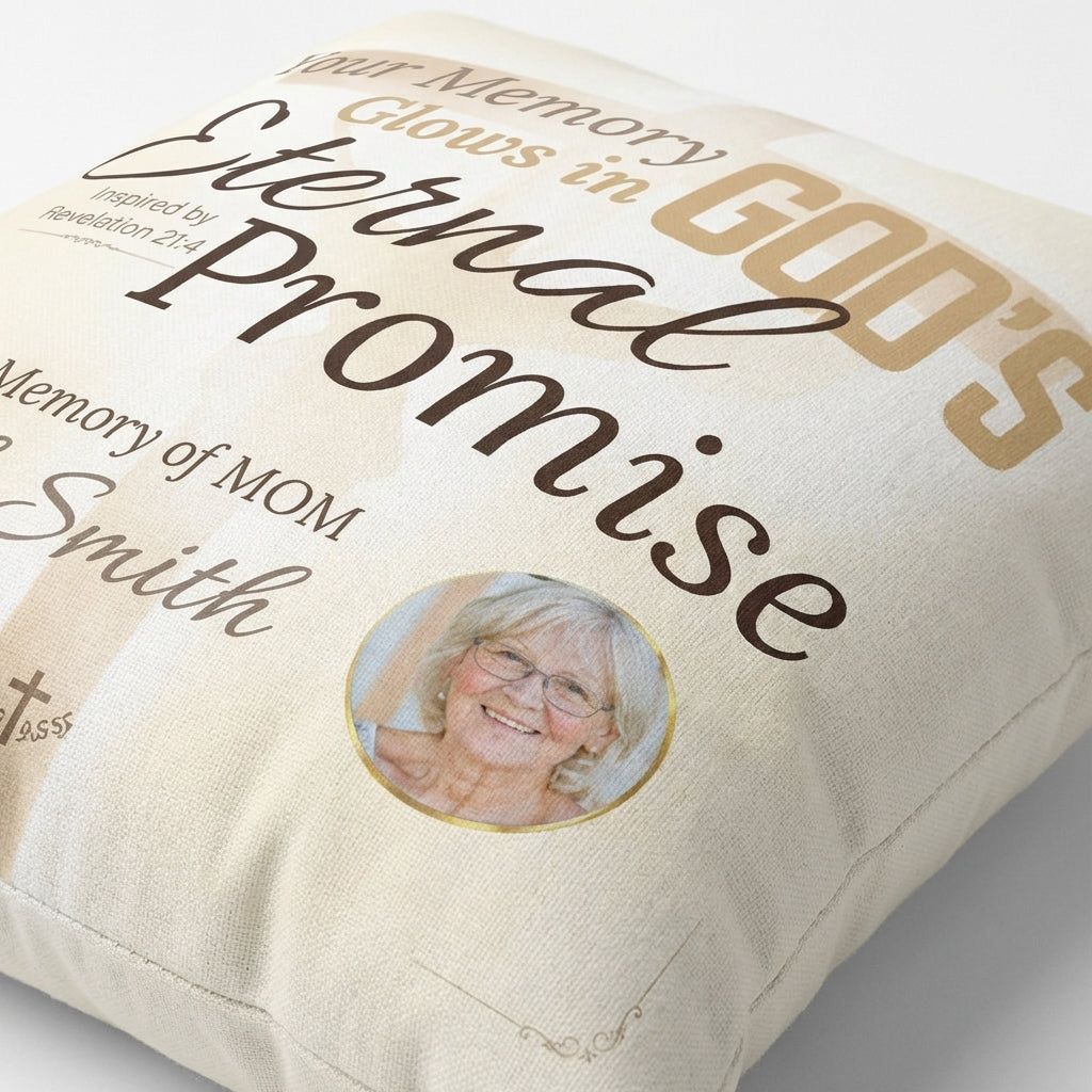 In Loving Memory Pillow – Eternal Promise Design | Personalized Christian Memorial & Sympathy Gift