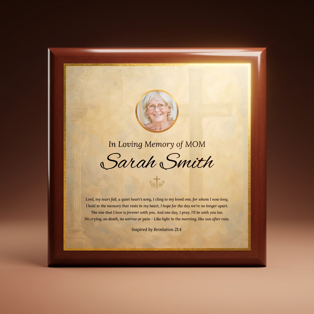Golden Grace Memorial Keepsake Box | Personalized Christian Gift for Loss of Mother