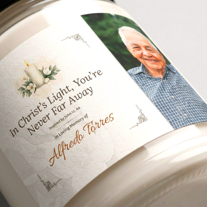 Christ’s Light Memorial Candle | Personalized Christian Sympathy Gift for Him