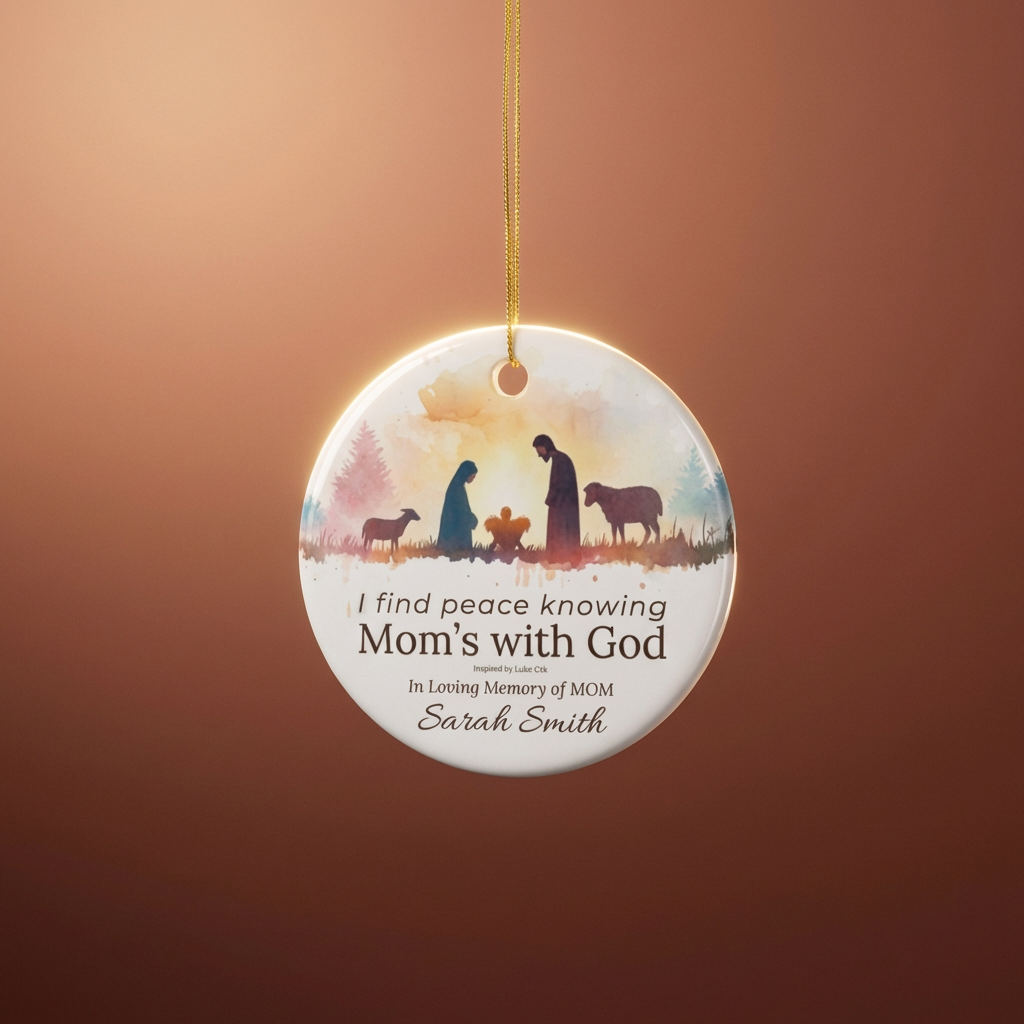 Mom’s with God Memorial Ornament | Personalized Christian Sympathy Gift