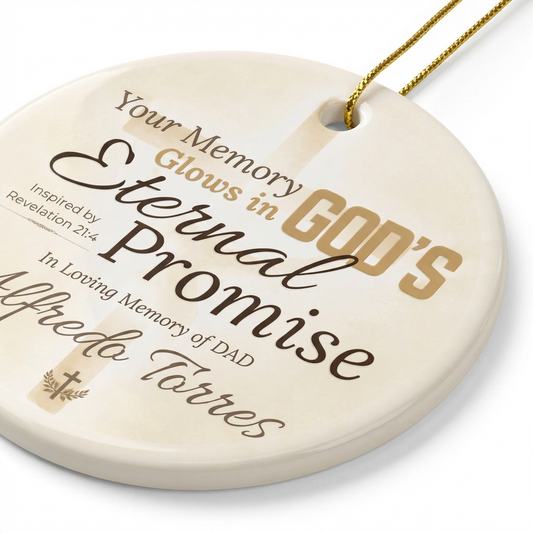 Eternal Promise Memorial Ornament | Personalized Christian Sympathy Gift for Loss of Father