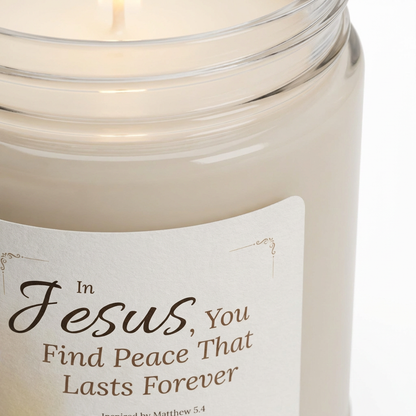 In Jesus You Find Peace Memorial Candle | Personalized Christian Sympathy Gift for Loss of Father