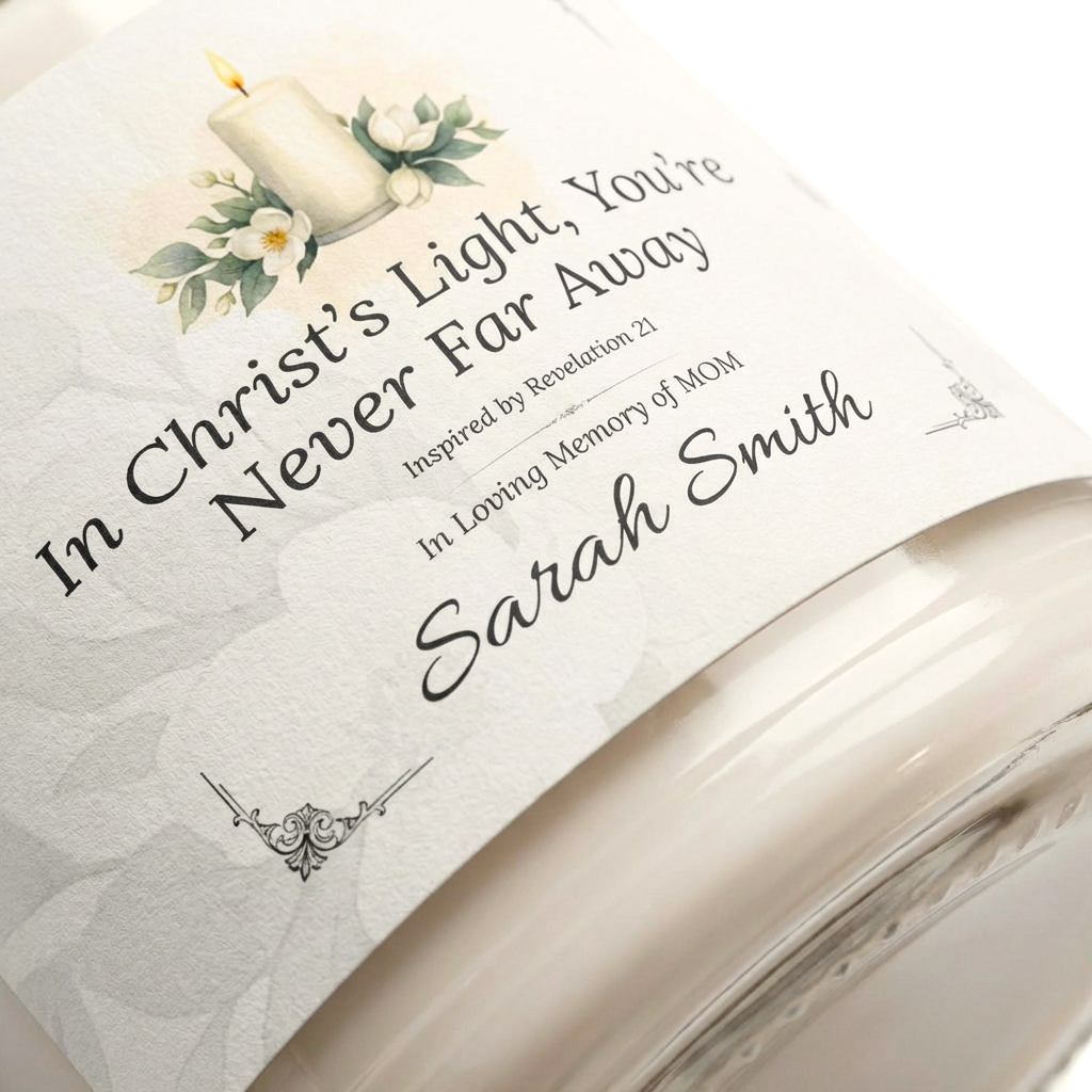 Christ’s Light Memorial Candle | Personalized Christian Sympathy Gift for Loss of Mother