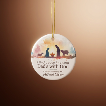 Dad’s with God Memorial Ornament | Personalized Christian Sympathy Gift