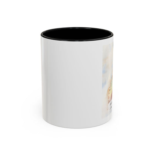 Custom Memorial Accent Coffee Mug with Photo and Text – Sacred Background Keepsake