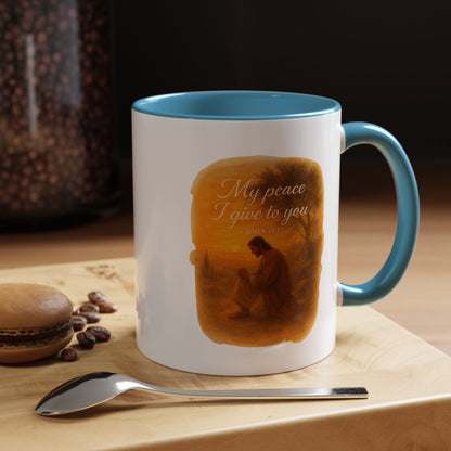 Memorial Accent Coffee Mug - My Peace I Give to You - John 14:27