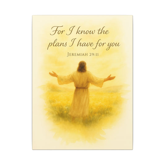 Inspirational Memorial Art Canvas, Bible Verse For I Know the Plans I have for You Keepsake, Eternal Memory Wall Decor