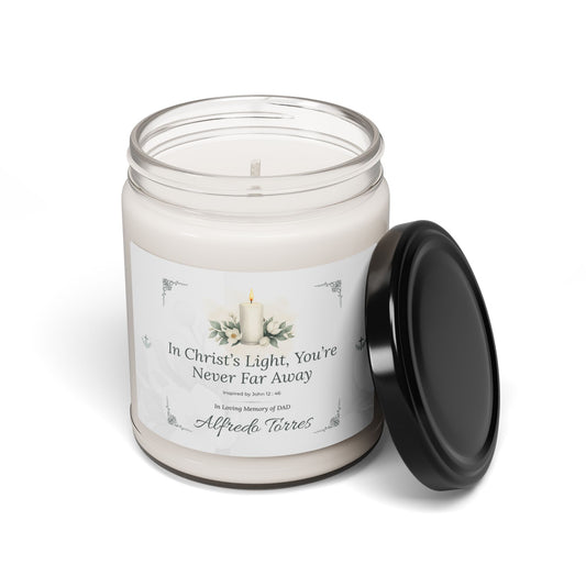 Christ’s Light Memorial Candle | Personalized Christian Sympathy Gift for Loss of Father